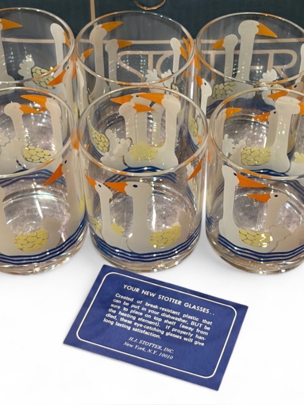 Stotter Vintage Acrylic Geese Tumblers Set 6 with Original Box Cottagecore Cute - Picture 3 of 11